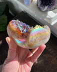 Angel Aura Heart Shaped Rainbow Crystal Cluster