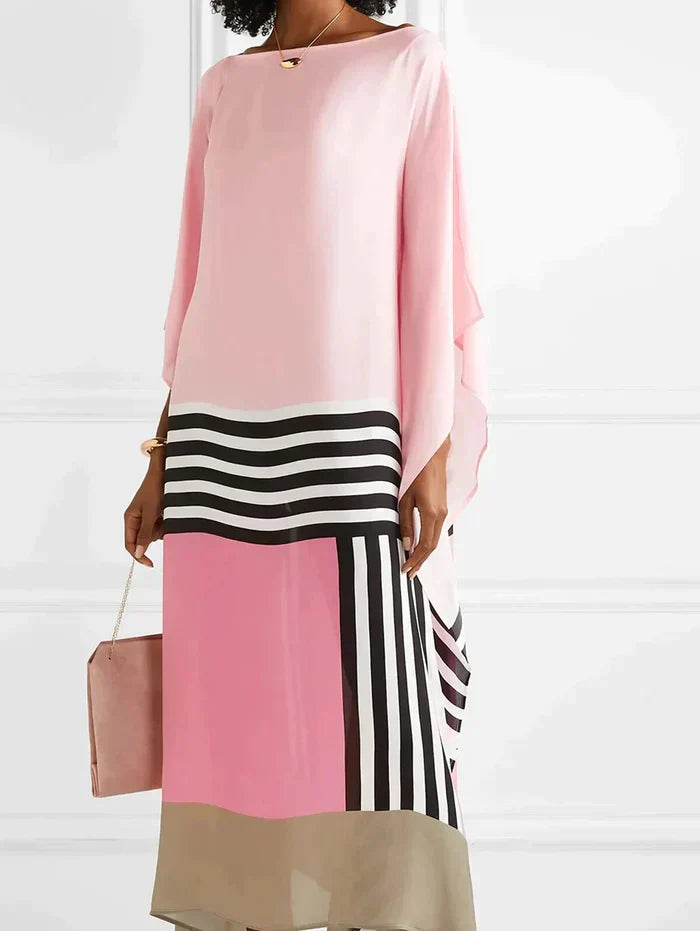 Anika - Pink Kaftan with Candy Stripes