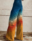 Annemarie - Retro Chevron Wide Leg Trousers