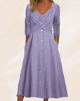 Anouk - Elegant and Slimming Dress with Buttons
