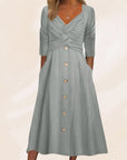 Anouk - Elegant and Slimming Dress with Buttons