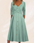 Anouk - Elegant and Slimming Dress with Buttons