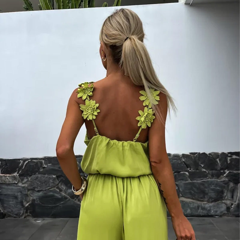 Anselma - Sleeveless Jumpsuit with Wide Leg