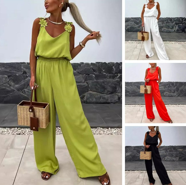 Anselma - Sleeveless Jumpsuit with Wide Leg