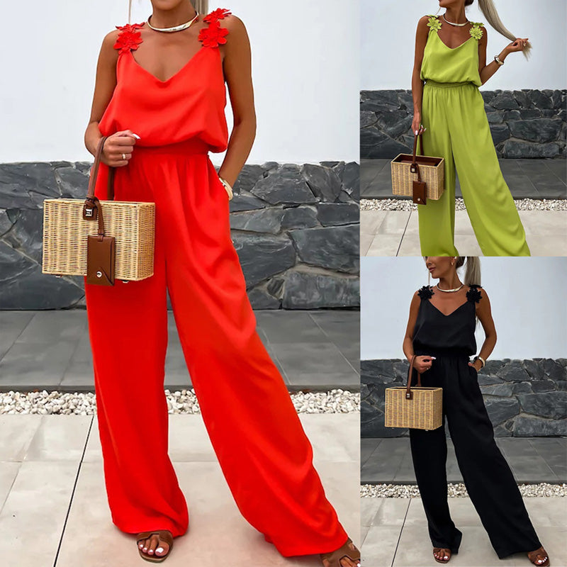 Anselma - Sleeveless Jumpsuit with Wide Leg