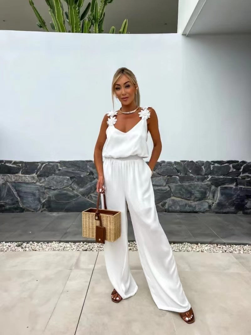 Anselma - Sleeveless Jumpsuit with Wide Leg