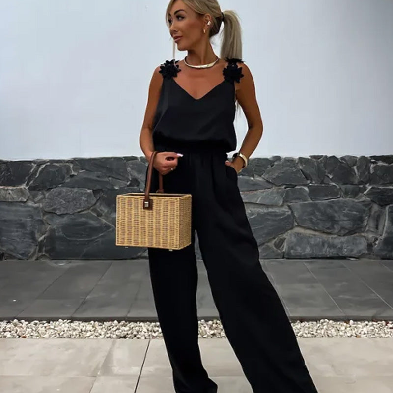 Anselma - Sleeveless Jumpsuit with Wide Leg