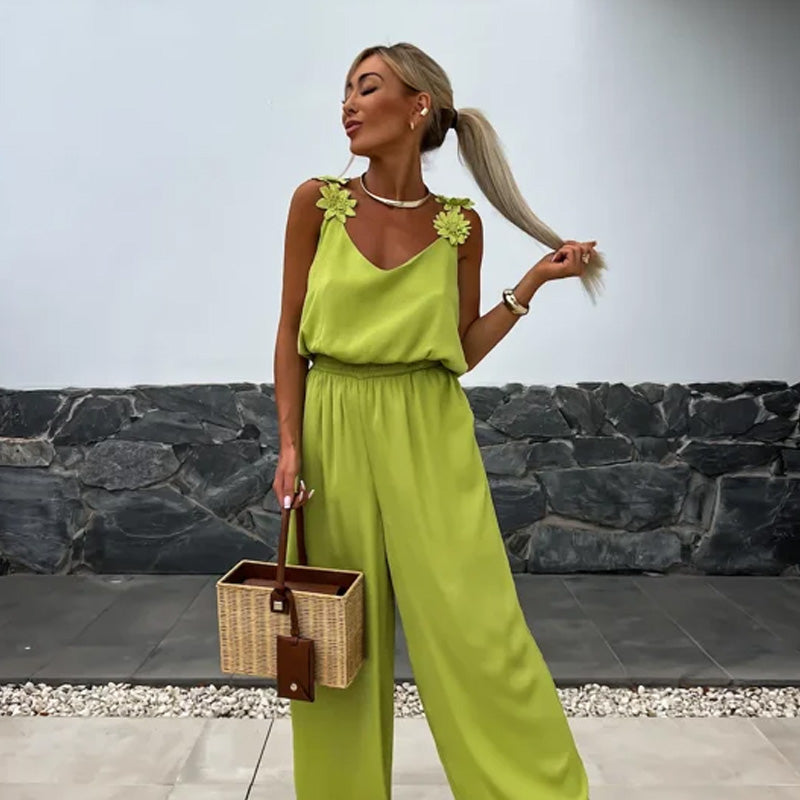 Anselma - Sleeveless Jumpsuit with Wide Leg