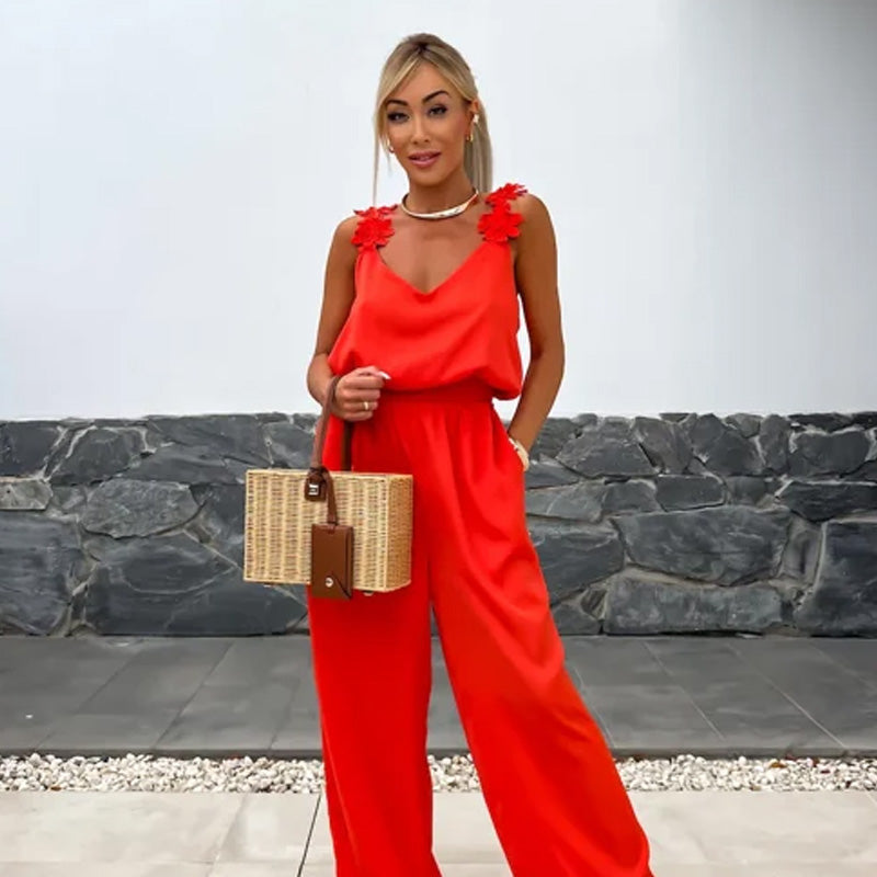 Anselma - Sleeveless Jumpsuit with Wide Leg