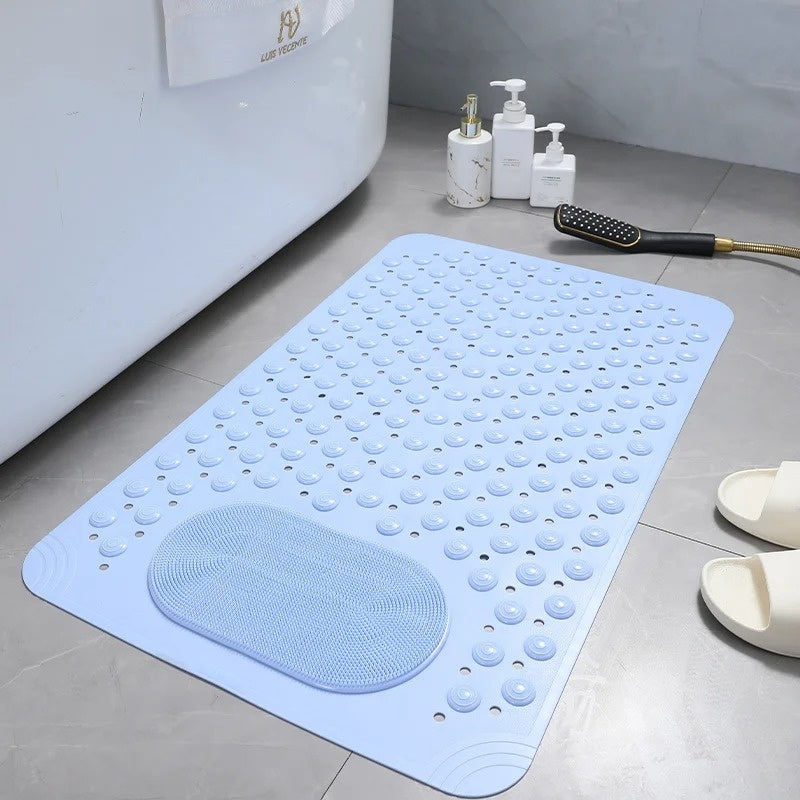 Anti-Slip Shower Mat with Built-in Foot Scrubber