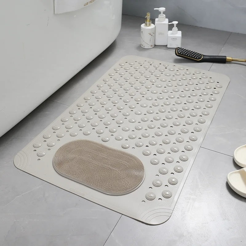 Anti-slip Shower Mat with Integrated Foot Scrubber