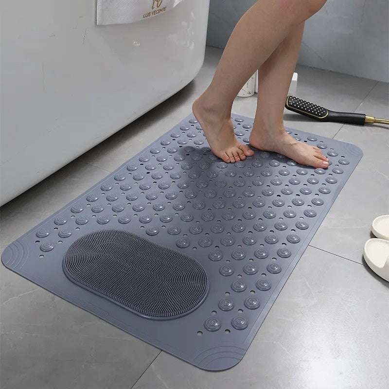 Anti-slip Shower Mat with Integrated Foot Scrubber