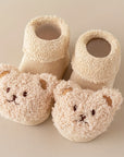 Anti-slip baby booties for newborn girls and boys with a cute bear design - Angelie