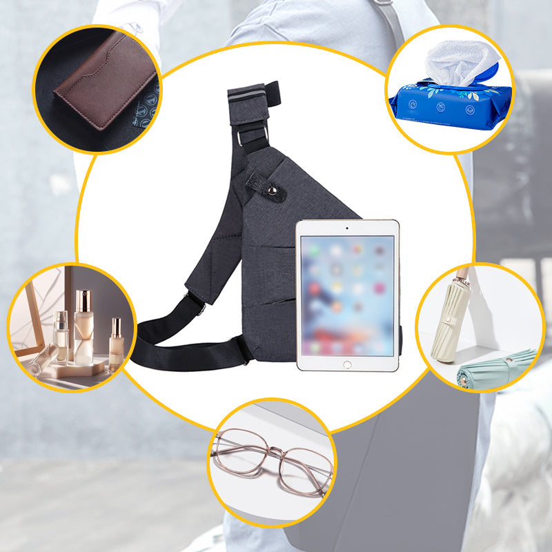 Anti-theft shoulder crossbody bag with multiple pockets