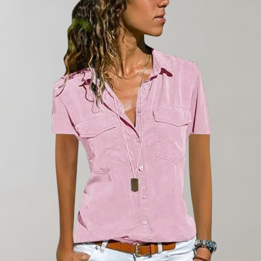 Aristea – Ladies' Blouse with Short Sleeves and Casual Elegance