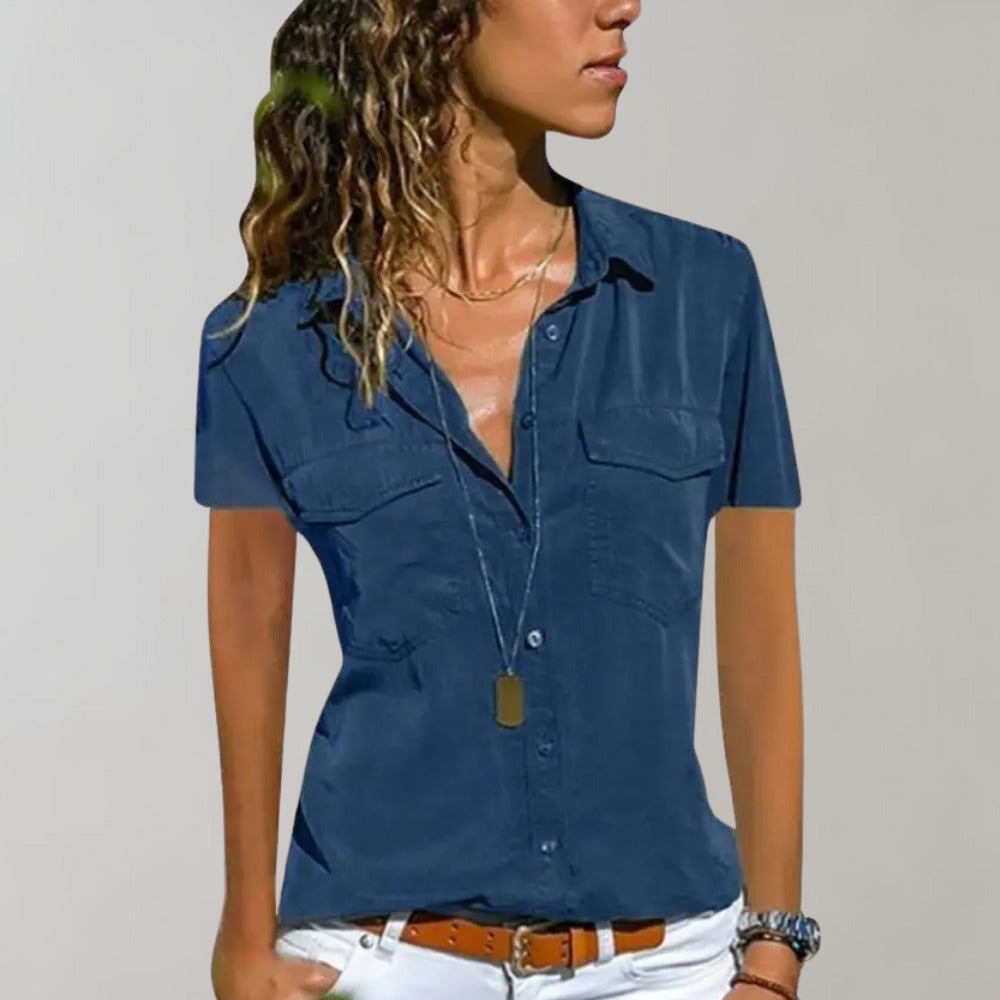 Aristea – Ladies' Blouse with Short Sleeves and Casual Elegance