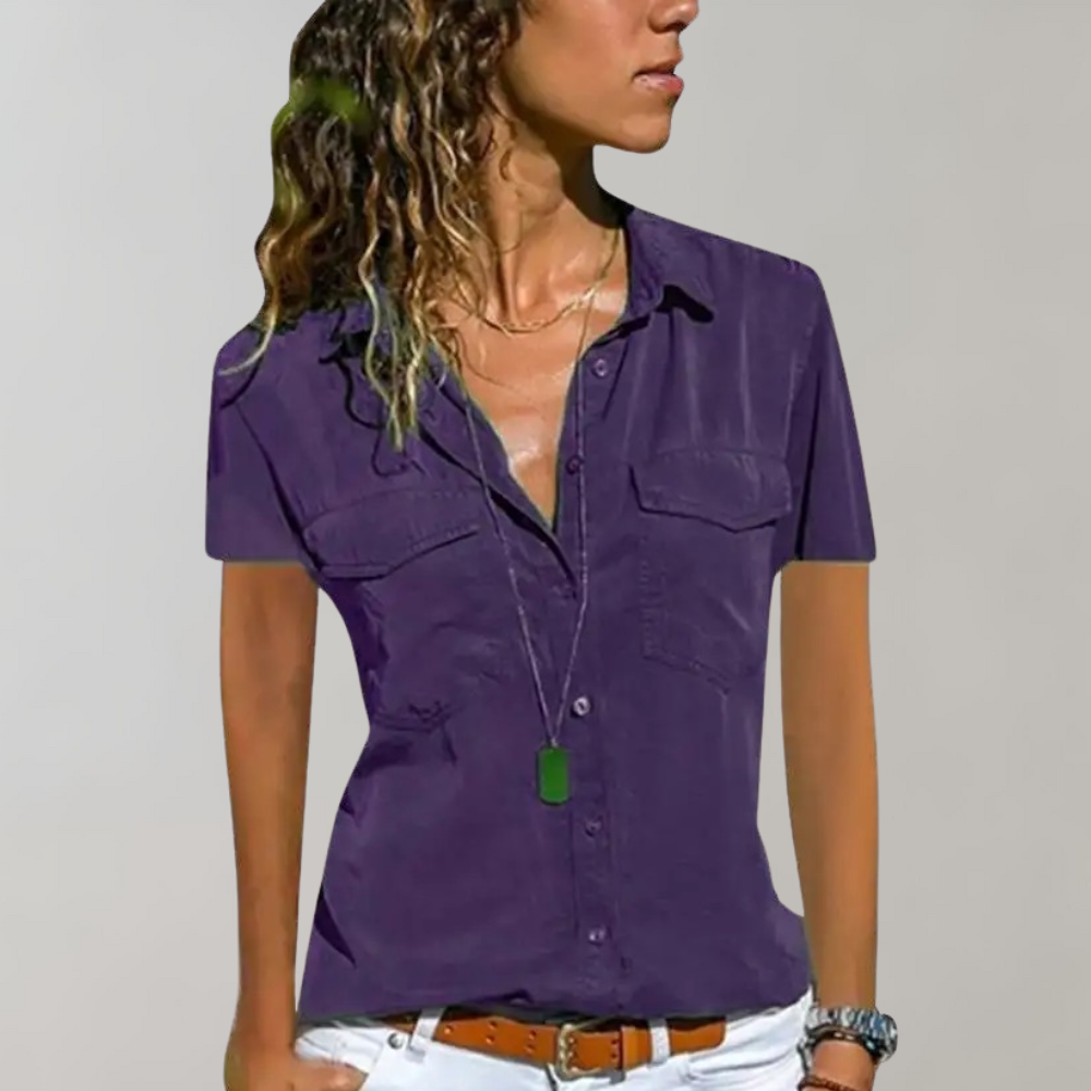 Aristea – Ladies' Blouse with Short Sleeves and Casual Elegance