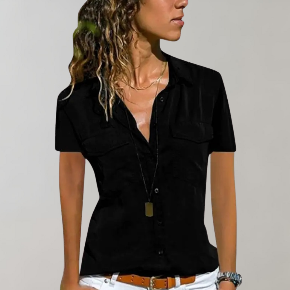 Aristea – Ladies' Blouse with Short Sleeves and Casual Elegance