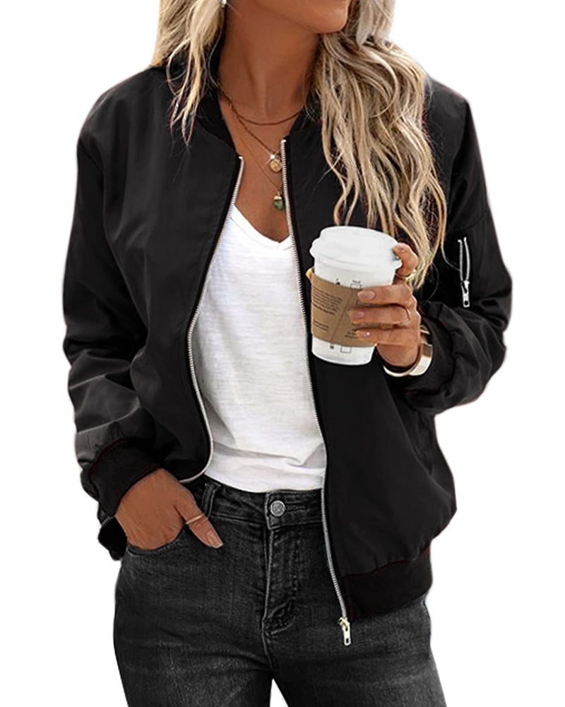 Armania - Classic bomber jacket with zip for women