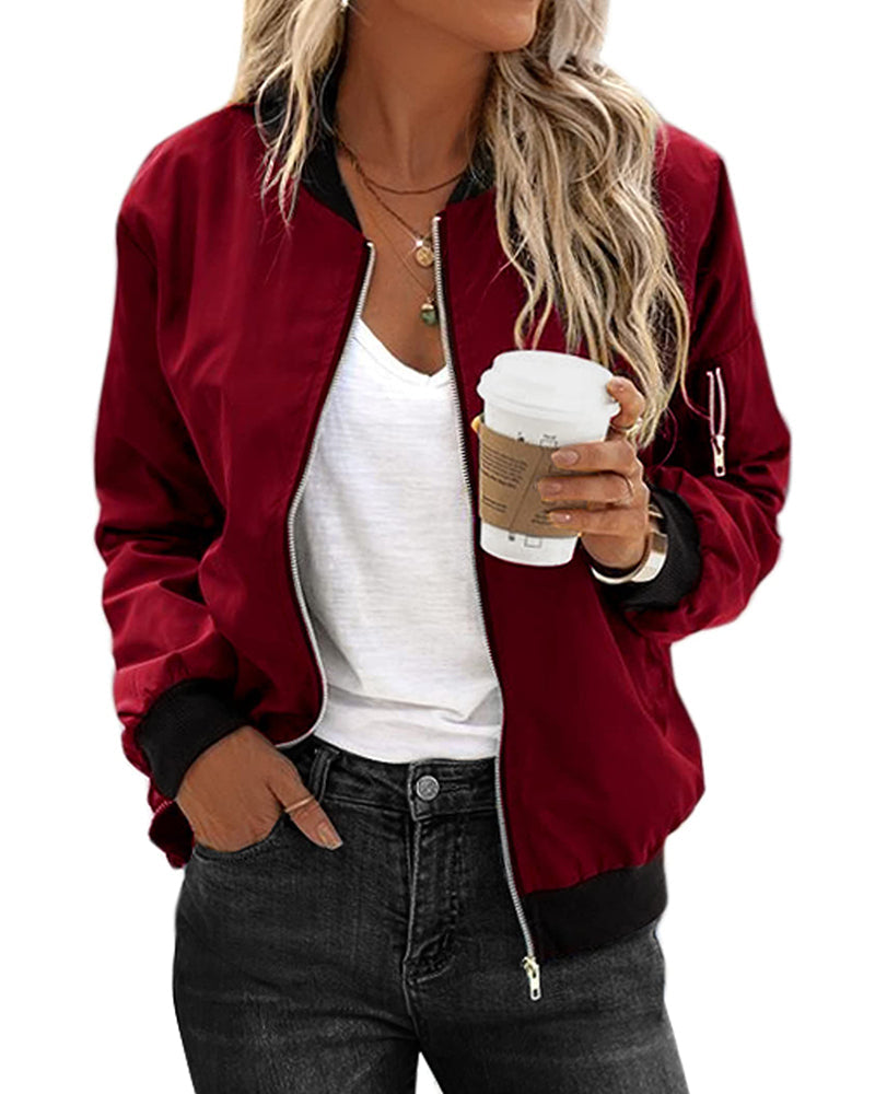 Armania - Classic bomber jacket with zip for women