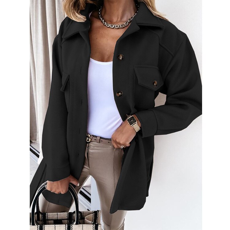 Arna - Stylish ladies' coat with buttons and front pockets
