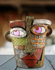 ArteVase - Maceta Abstracta Hecha a Mano con Hermoso Rostro