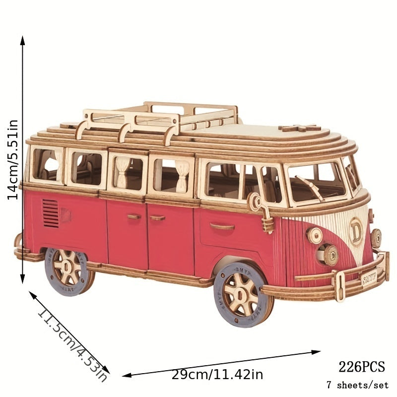 ArtiCraft - Wooden 3D Puzzle Camper for Children and Adults