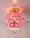 Artistic Glass Ceiling Lamp with Flower Motif - FlowerHall
