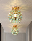 Artistic Glass Ceiling Lamp with Flower Motif - FlowerHall