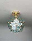 Artistic Glass Ceiling Lamp with Flower Motif - FlowerHall
