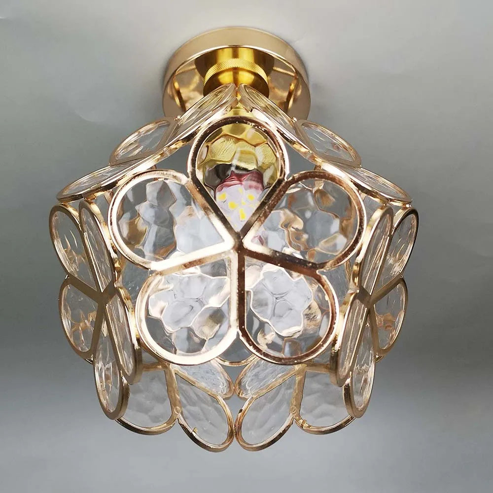 Artistic Glass Ceiling Lamp with Flower Motif - FlowerHall