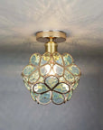 Artistic Glass Ceiling Lamp with Flower Motif - FlowerHall