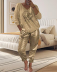 Ashley - Top and Devil Eye Sequin Trousers