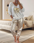 Ashley - Top and Devil Eye Sequin Trousers