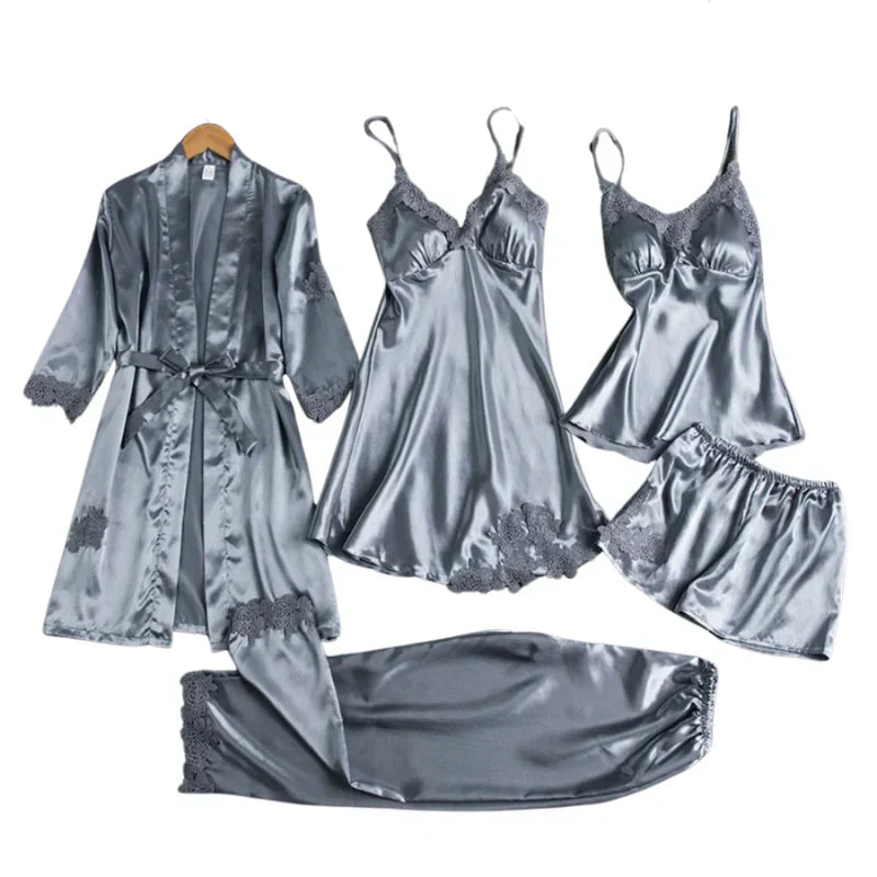 Audrey - 5 Piece Satin Set