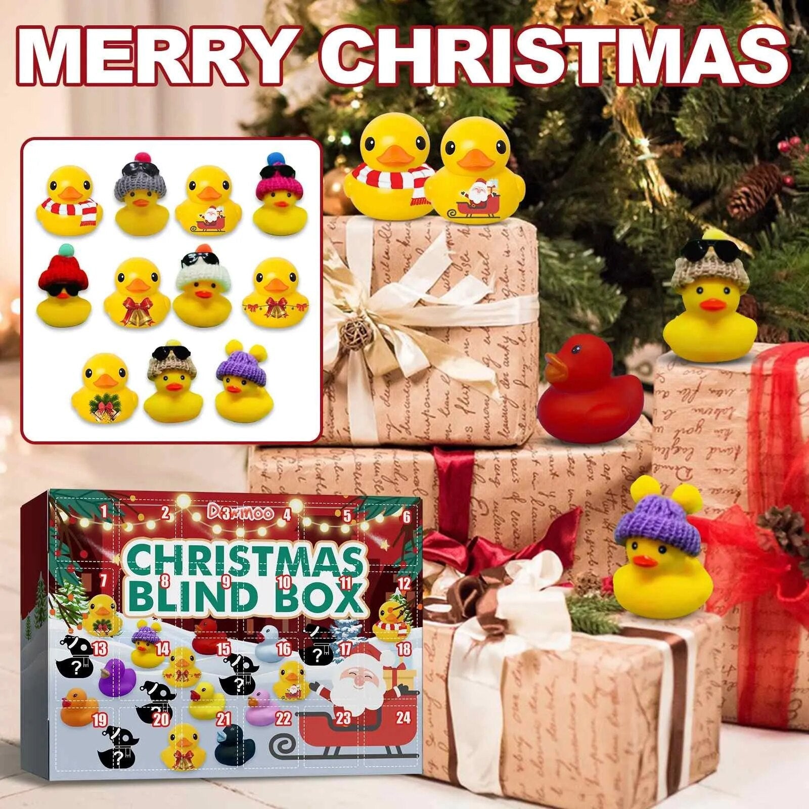 BadeDuck - Christmas Rubber Ducks Advent Calendar 2024 with 24 Surprises