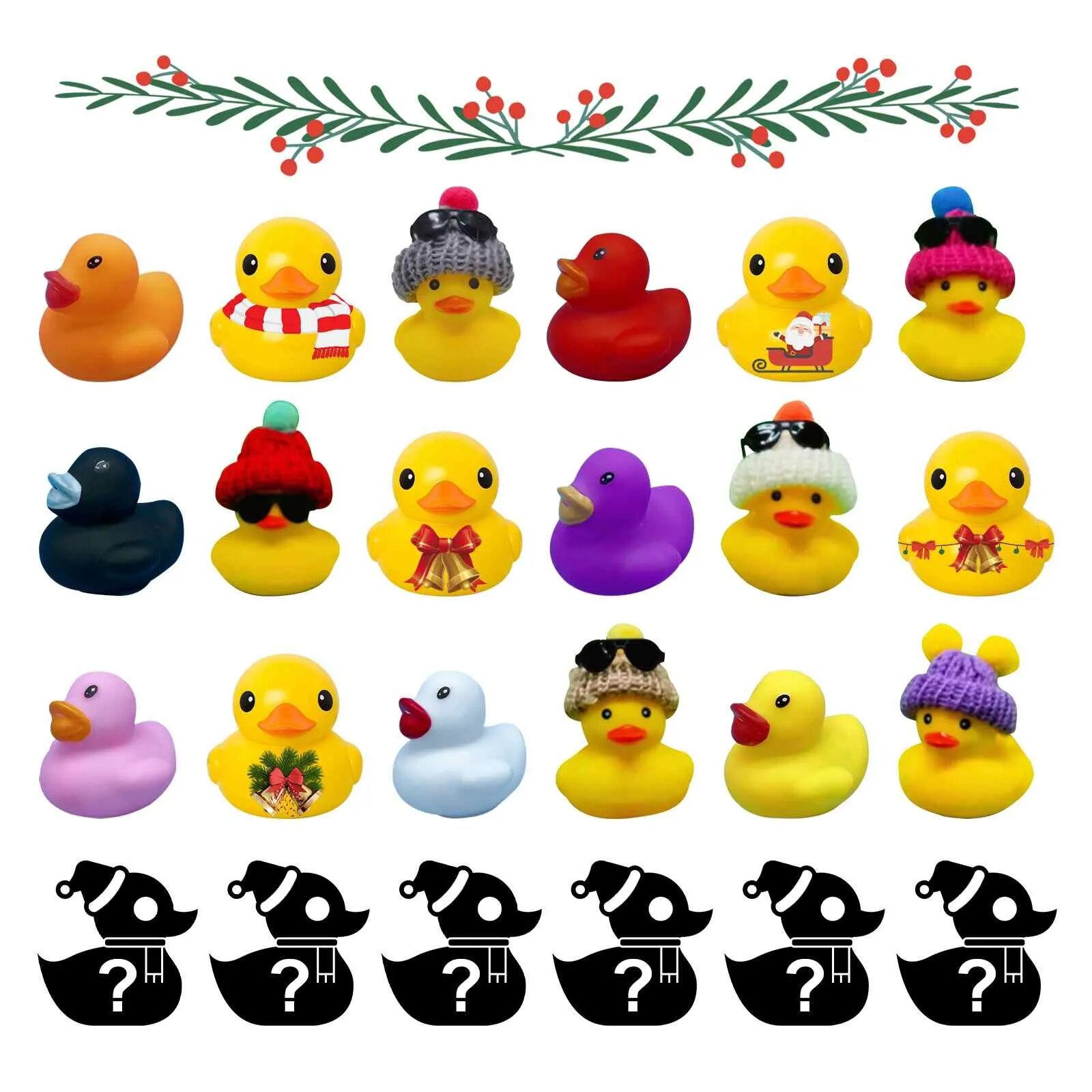 BadeDuck - Christmas Rubber Ducks Advent Calendar 2024 with 24 Surprises