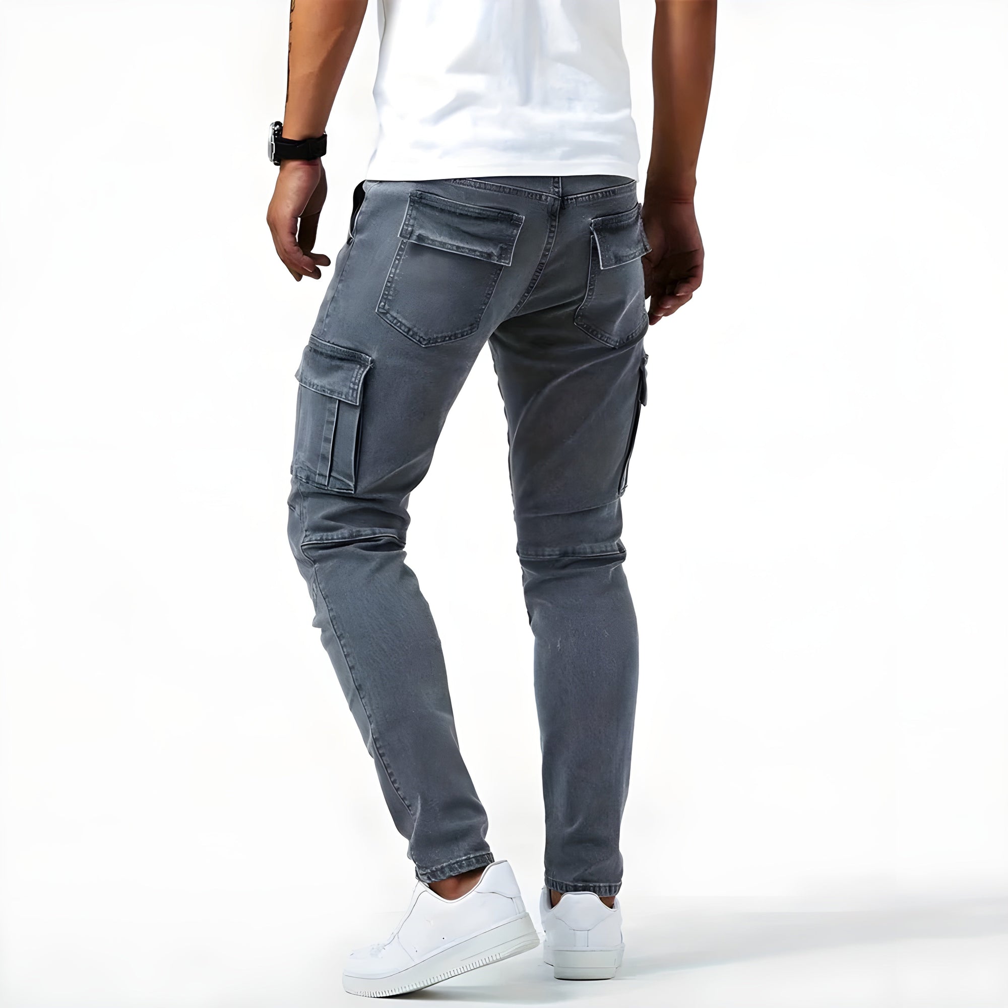 Bartosz – Elastic Denim Cargo Trousers