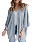 Bat Sleeve Waffle Gerson Women's Cardigan – Oversized Comfort with Batwing Sleeves