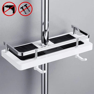 Bathroom Rod Shower Storage Rack Holder
