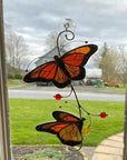 Beaded Monarch Butterfly Stained Glass Window Decor