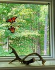 Beaded Monarch Butterfly Stained Glass Window Decor