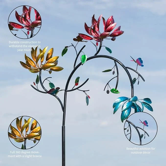 Beautiful Summer Multi-Coloured Flower Wind Spinner