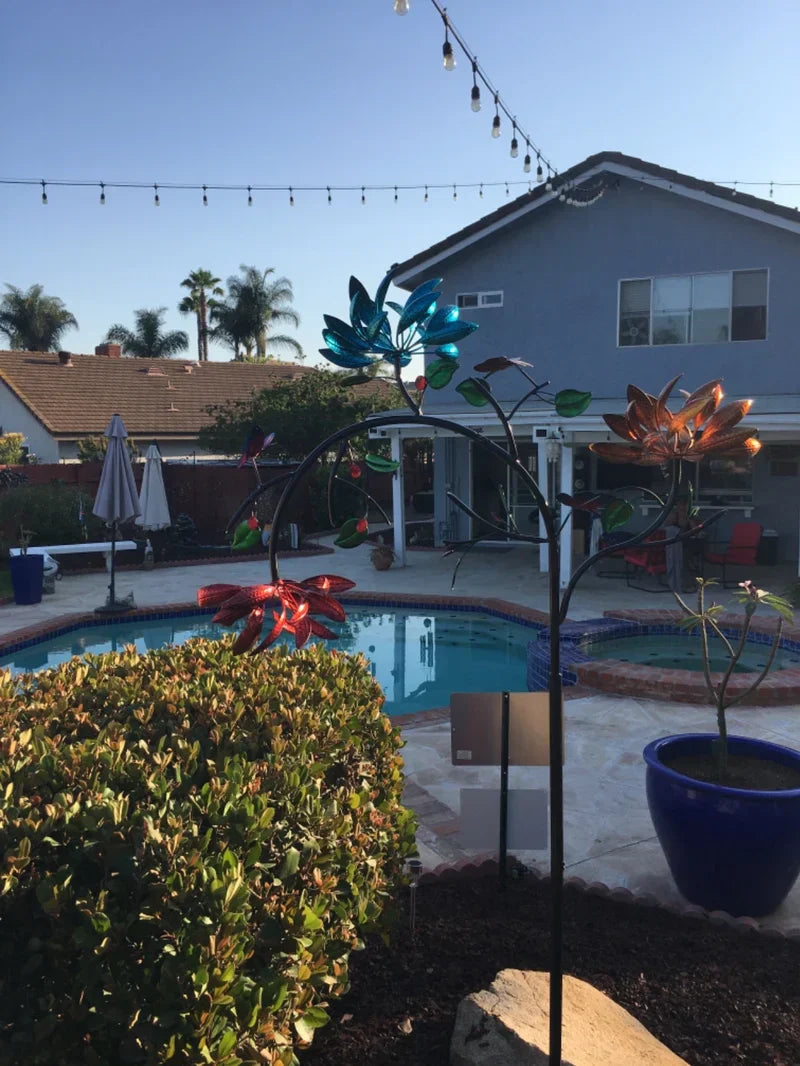 Beautiful Summer Multi-Coloured Flower Wind Spinner