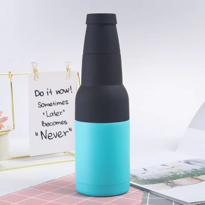 Enfriador de botellas y latas de cerveza con abridor de botellas