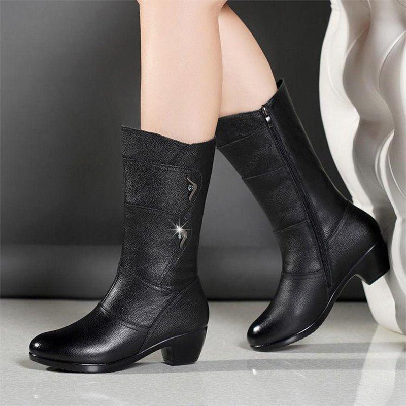 Benedetta - High Boots with Side Zip and Slip Resistance