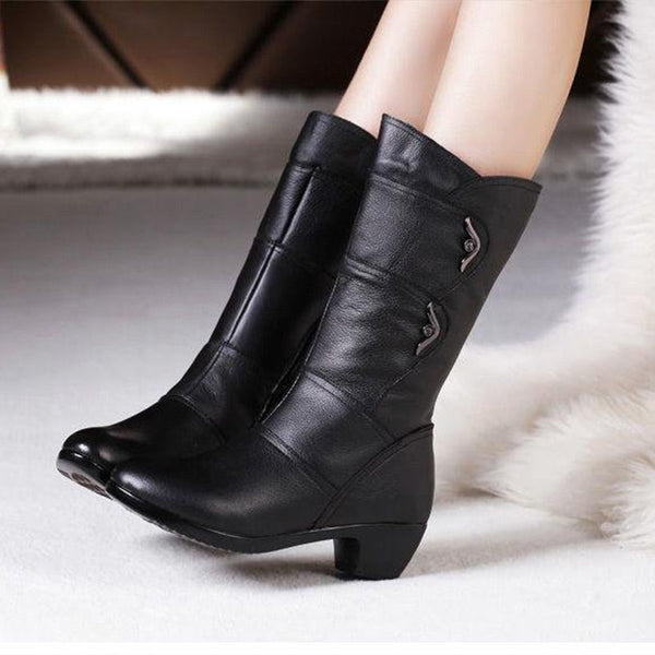 Benedetta - High Boots with Side Zip and Slip Resistance