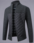 Benhart – Stand-up Collar, Striped Pattern and Zip Knitted Coat