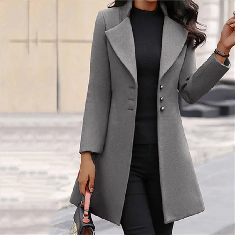 Bernadette – Long Sleeve Wool Coat