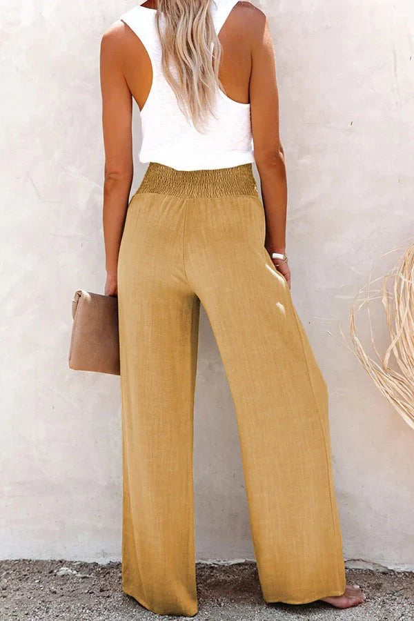 Birdie - Linen Wide Leg Trousers